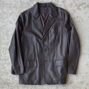 LP uomo Vintage Dark Brown Leather Blazer